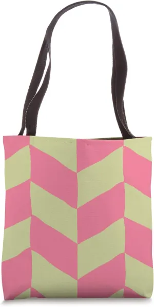 Chevron Pattern Pastel Green Pistachio & Pink AEW554 Tote Bag