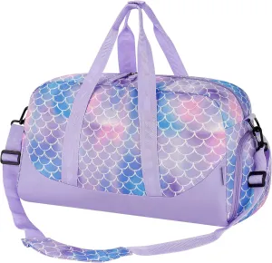Choco Mocha Kids Duffle Bag Girls - Scale Weekender Overnight Bags for Girl Ages 9-12, Purple