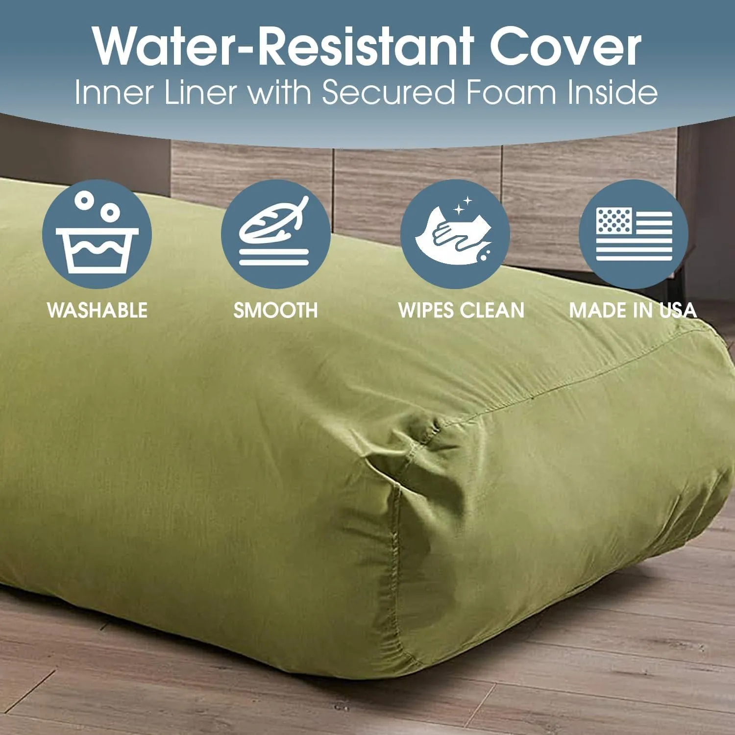 Christopher Knight Home Judith Indoor Water Resistant 6'x3' Lounger Bean Bag, Green