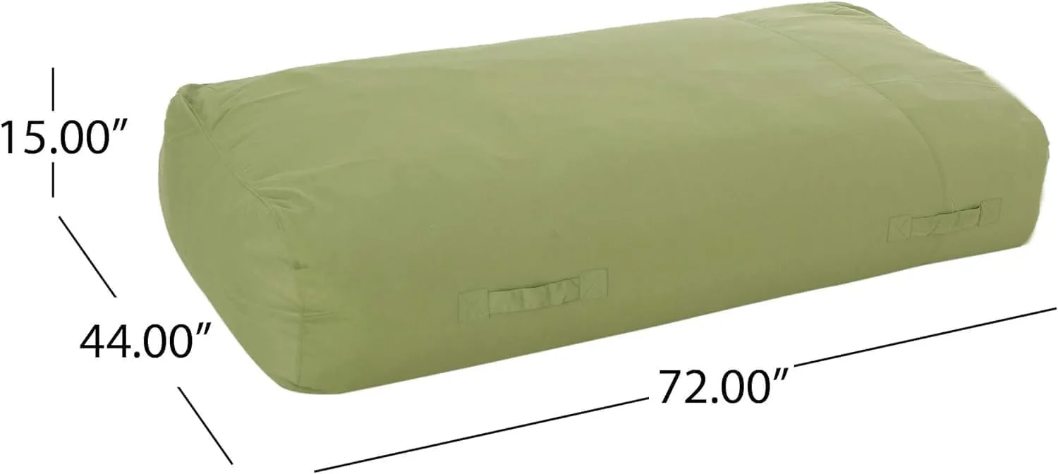Christopher Knight Home Judith Indoor Water Resistant 6'x3' Lounger Bean Bag, Green