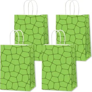 CHUNNIN 24 PCS Super Turtle Birthday Party Paper Gift Bags Green Turtle Themed Paper Candy Bags for Kids & Teen Parties