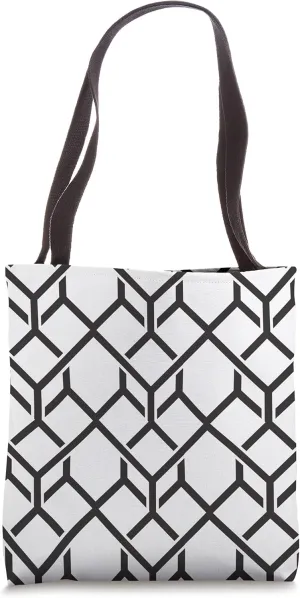 Classic Geometric Design Pattern - Clean White and Black Tote Bag