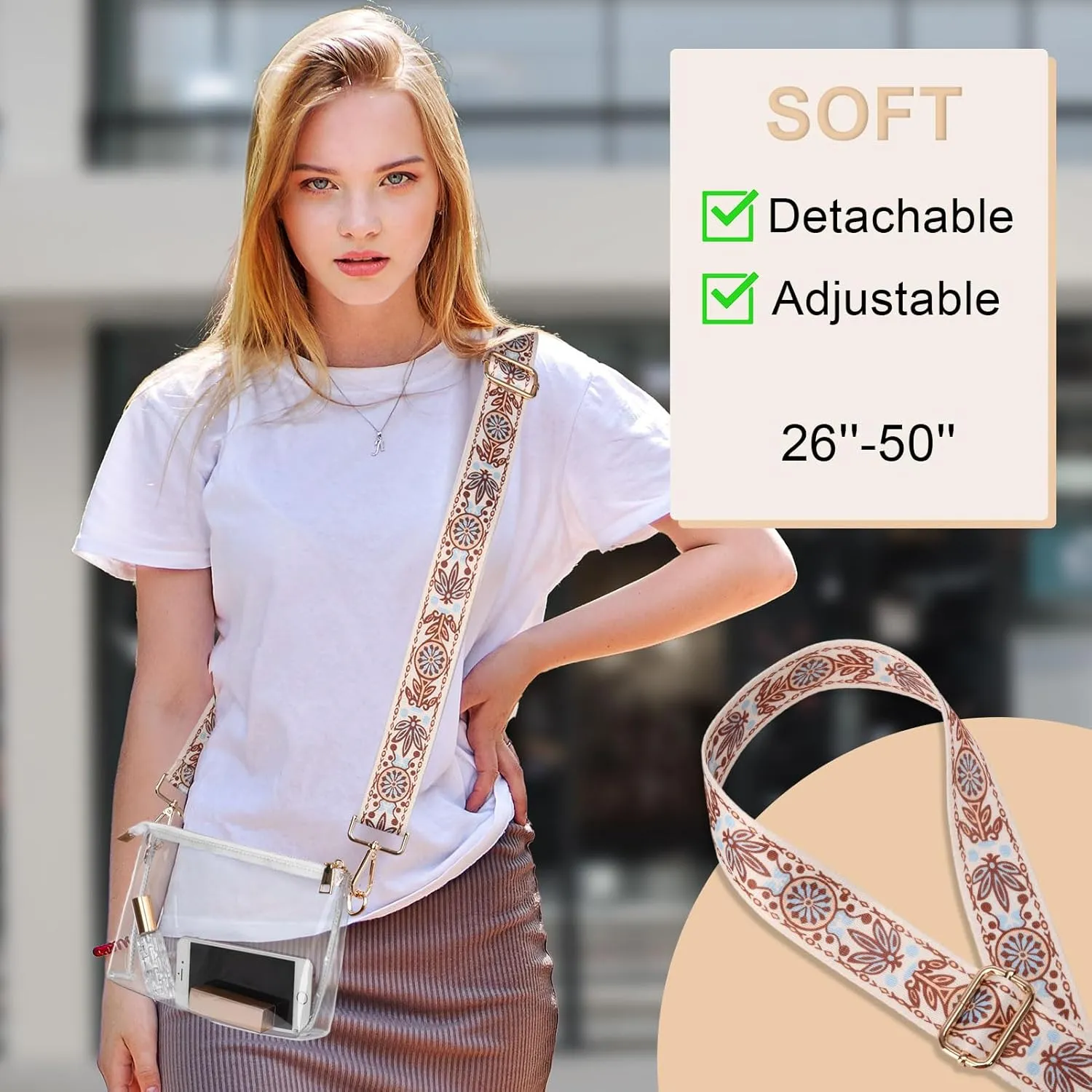 Clear Purse for Women - Stadium Approved Crossbody Bag, Small Stadium Bag for Concerts & Sports Events