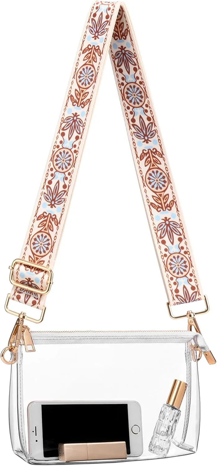 Clear Purse for Women - Stadium Approved Crossbody Bag, Small Stadium Bag for Concerts & Sports Events