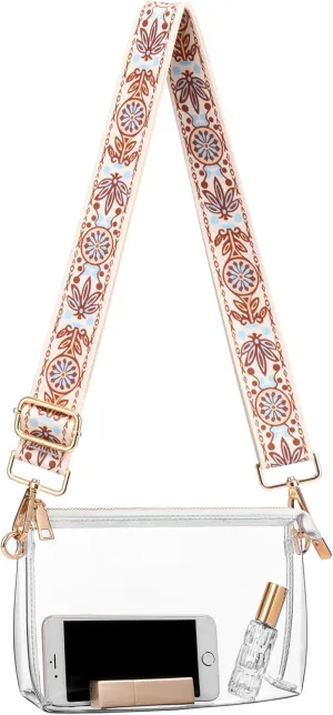 Clear Purse for Women - Stadium Approved Crossbody Bag, Small Stadium Bag for Concerts & Sports Events
