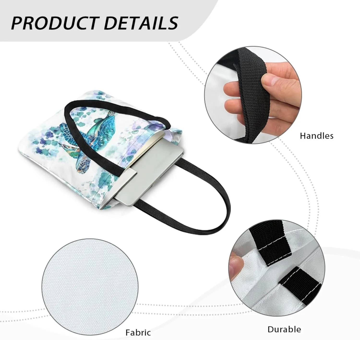 Cloth Tote Bag for Women Girls Reusable Grocery Bags