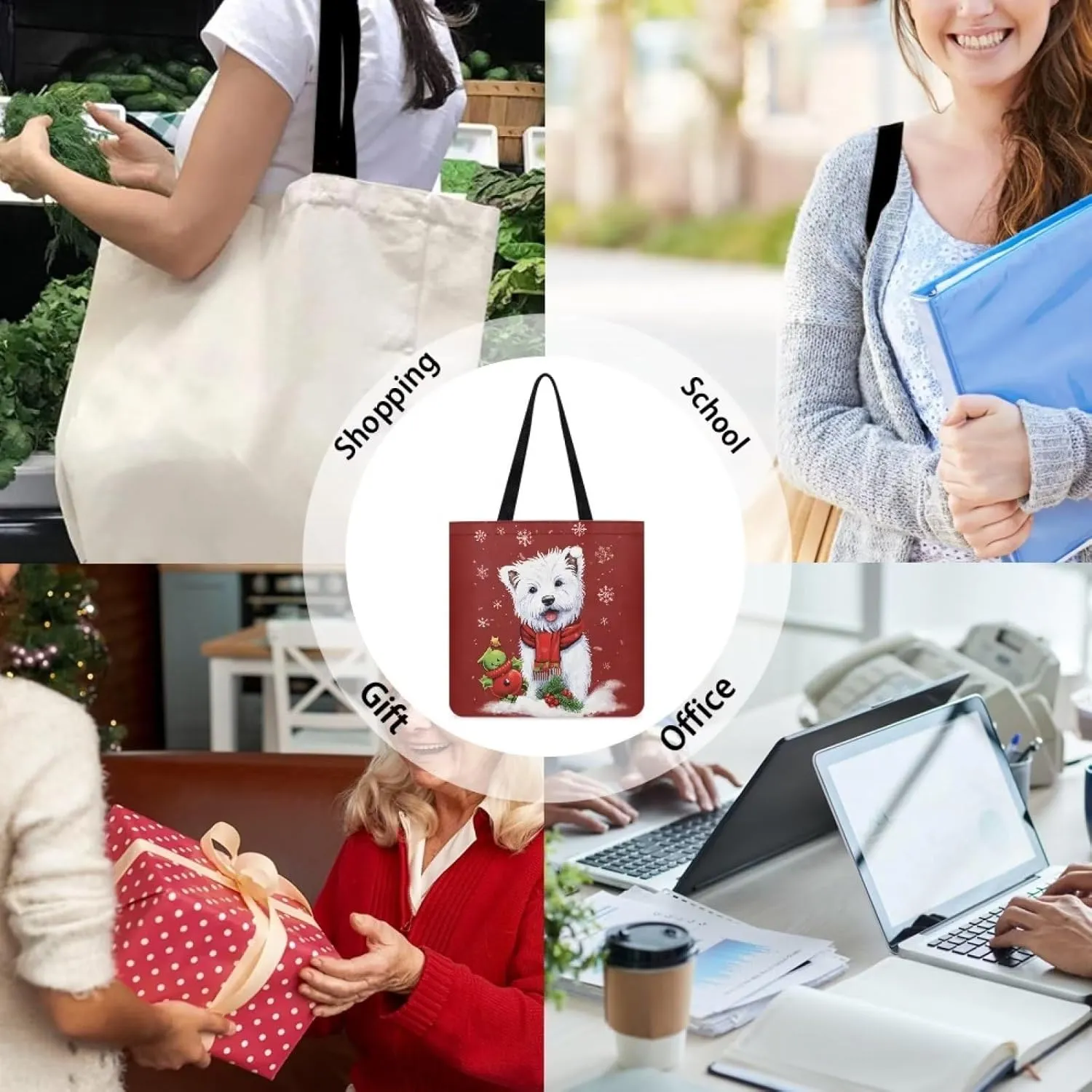 Cloth Tote Bag for Women Girls Reusable Grocery Bags