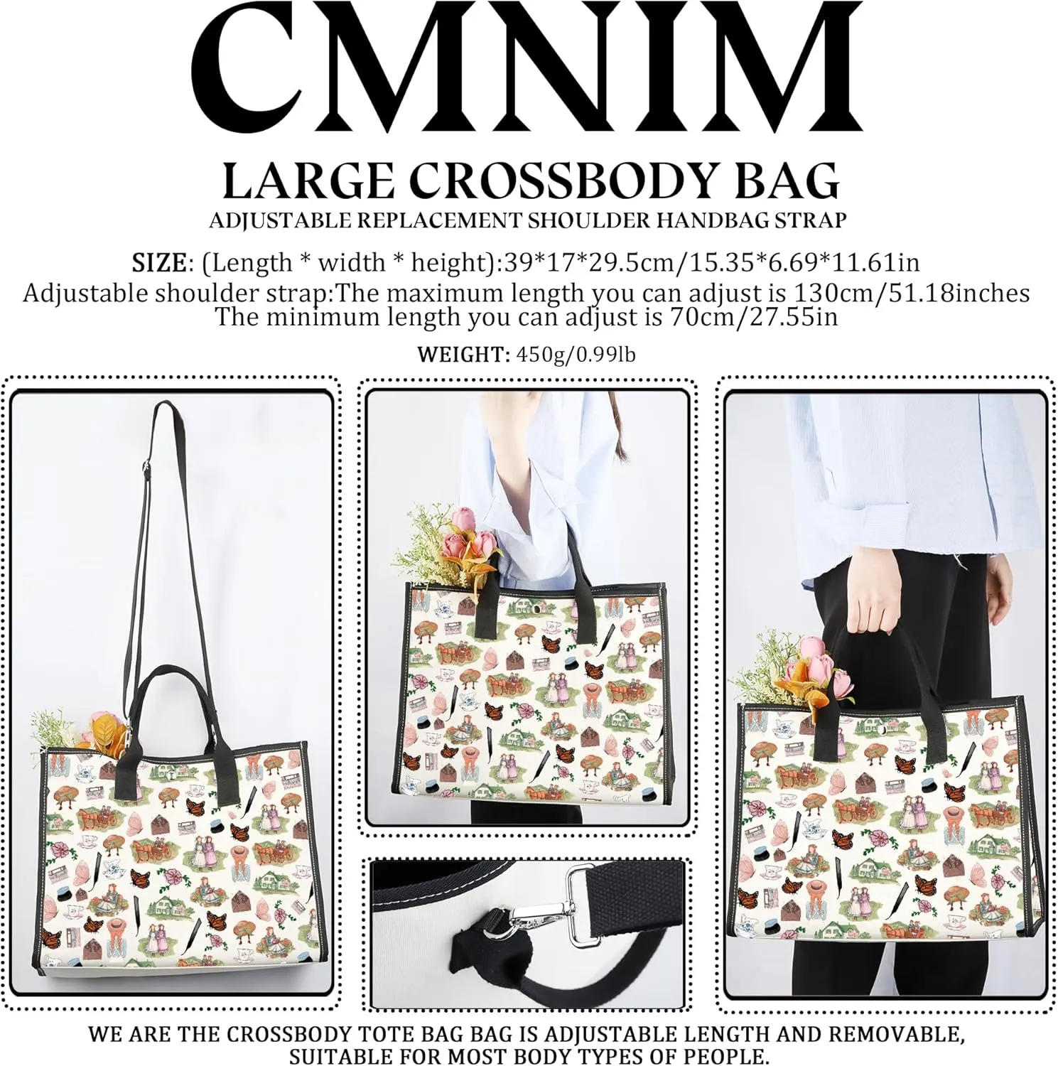 CMNIM AN-E GREEN G Book Inspired Tote Bag Anee Movie Gift Ane e Book Literary Gifts for Readers Always Remember You’re Braver
