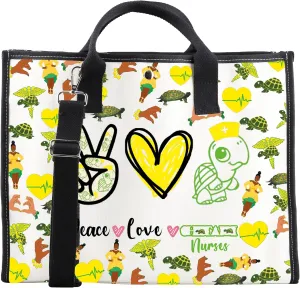 CMNIM Green and Yellow Sorority Gifts Peace Nurses Large Crossbody Tote Bag Greek Sorority Grocery Shoulder Bag