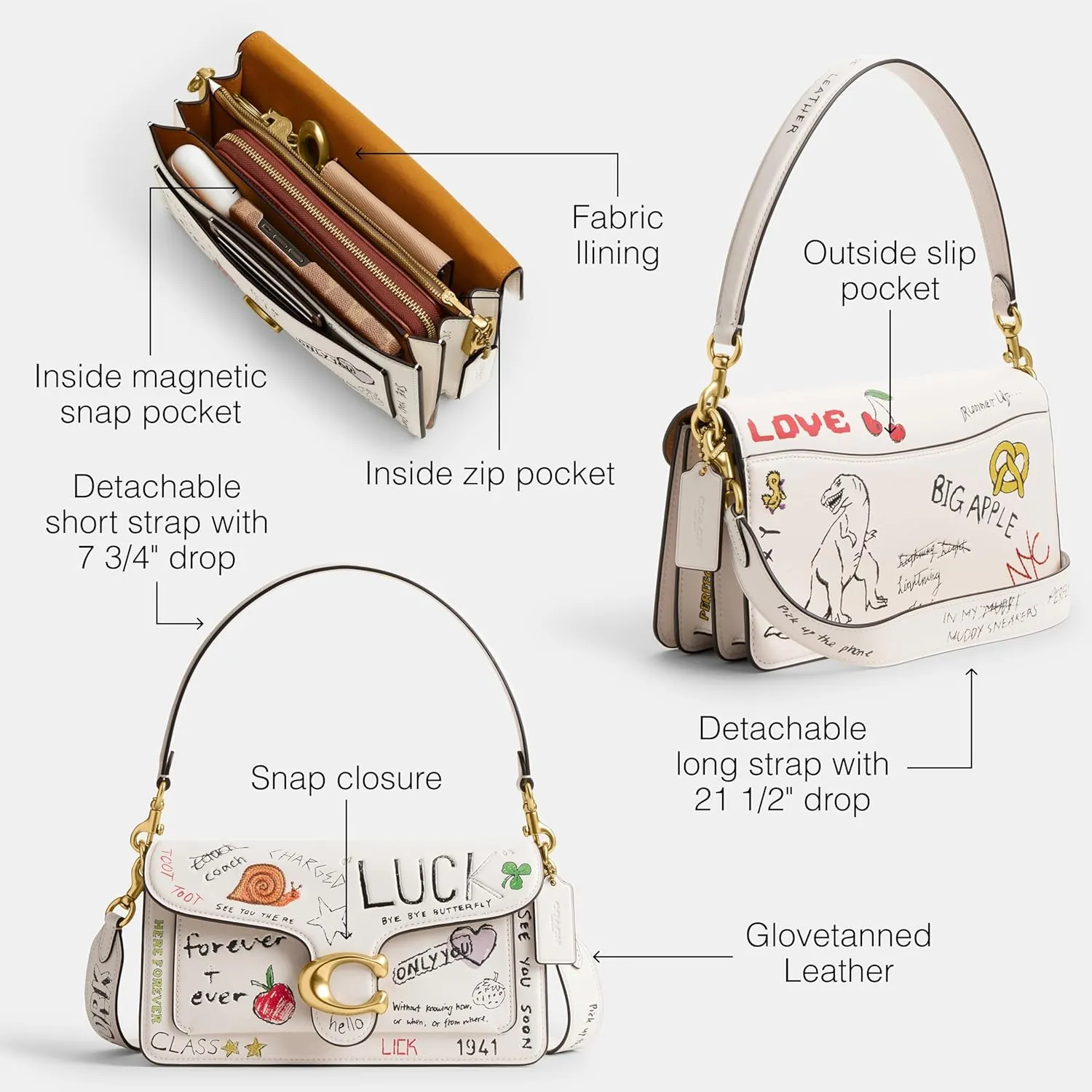 Coach Tabby Shoulder Bag 26 with Sketch Print