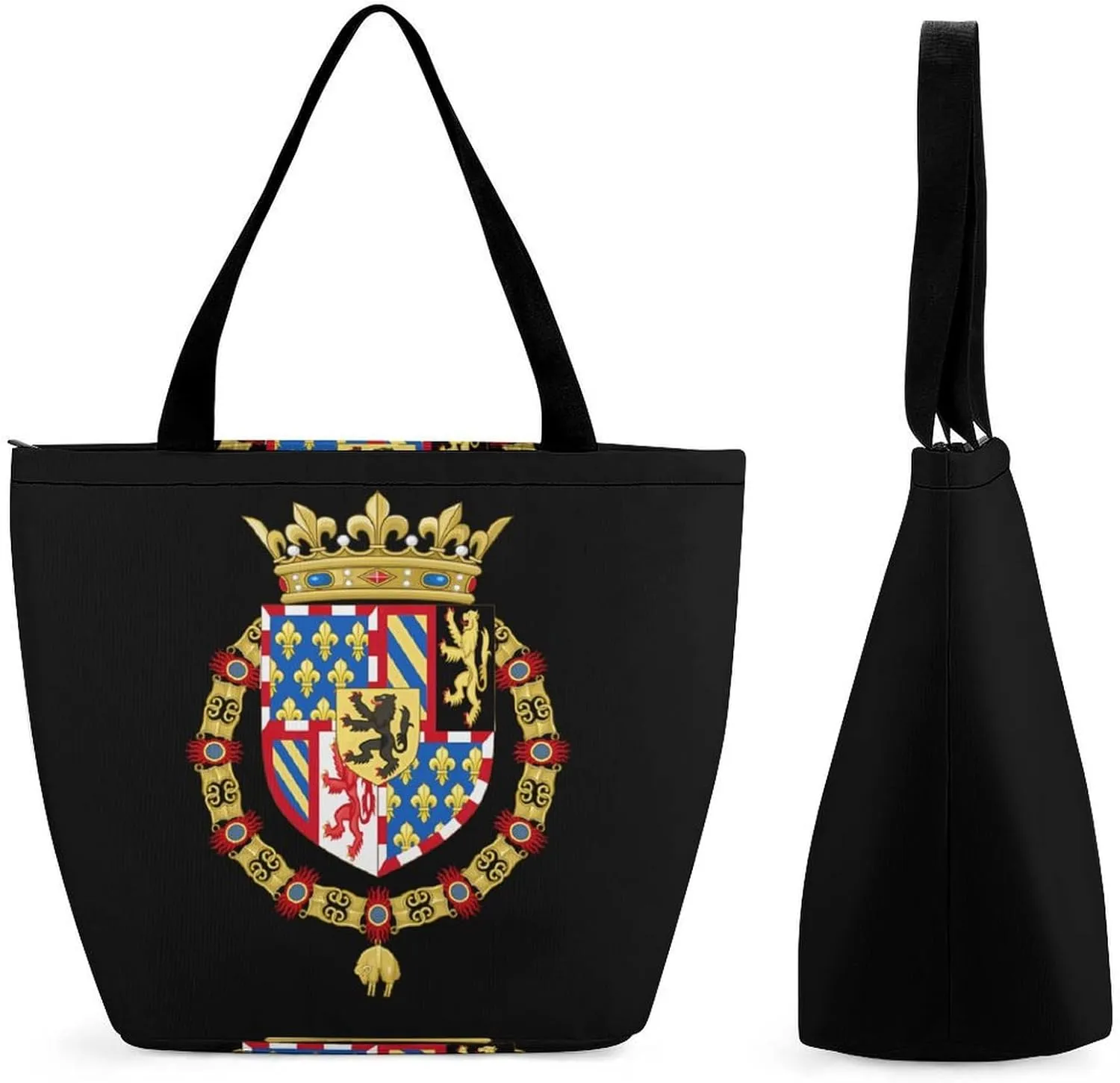 Coat Arms of Dukes of Burgundy Crowned Women Tote Bag Casual Shoulder Bag Travel Shopping Handbags for Work Travel Fashion Gifts