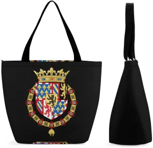 Coat Arms of Dukes of Burgundy Crowned Women Tote Bag Casual Shoulder Bag Travel Shopping Handbags for Work Travel Fashion Gifts