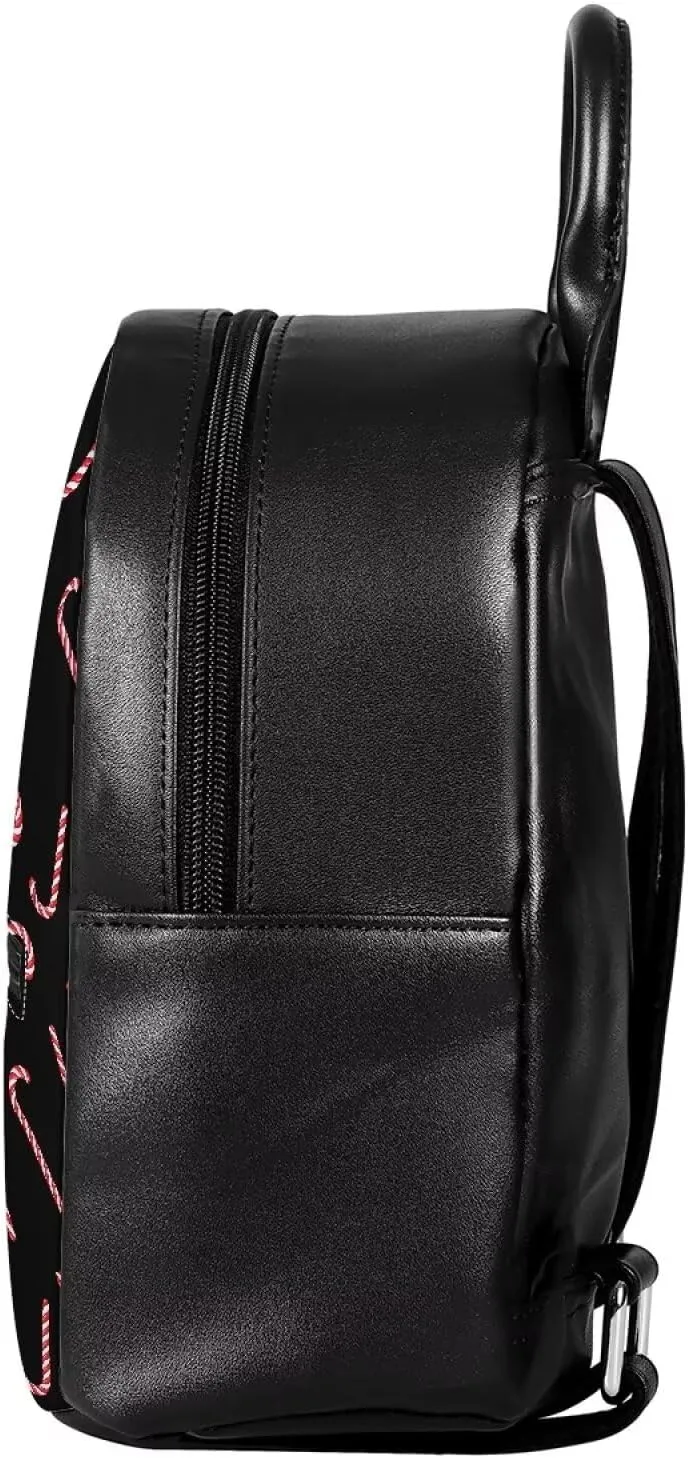 COEQINE Christmas Candy Axolotl Backpack for Women, Cute Christmas Lights Decor Shoulder Bag Mini Backpack Waterproof Leather Daypack Purse Shoulder Bag With Front Zipper Pocket