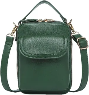 Collaboraten1 Crossbody Leather Bag, Anti-Theft Cell Phone Purse Crossbody for Women Secure Zipper & Magnetic Snap Closure