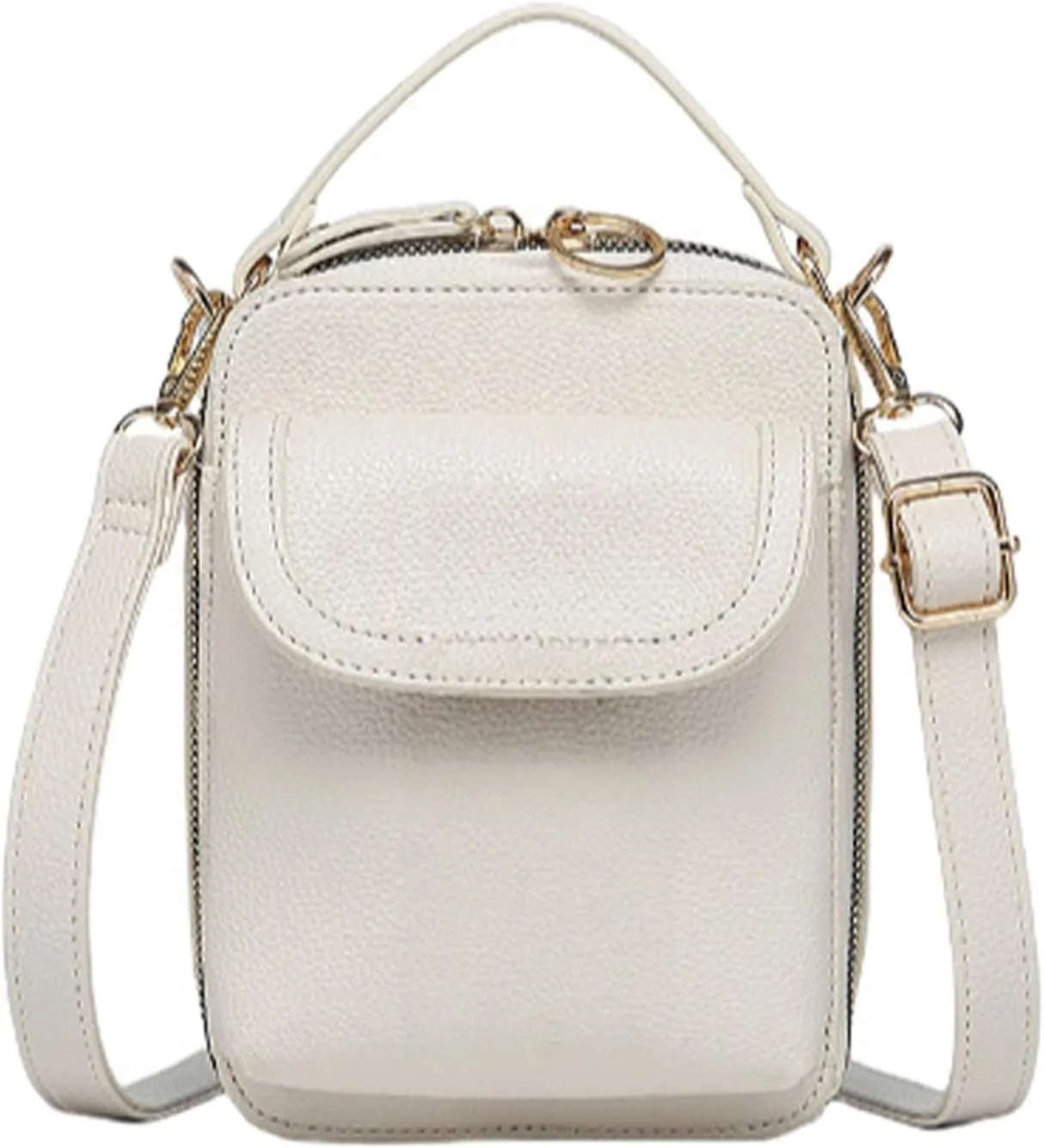 Collaboraten1 Crossbody Leather Bag, Anti-Theft Cell Phone Purse Crossbody for Women Secure Zipper & Magnetic Snap Closure