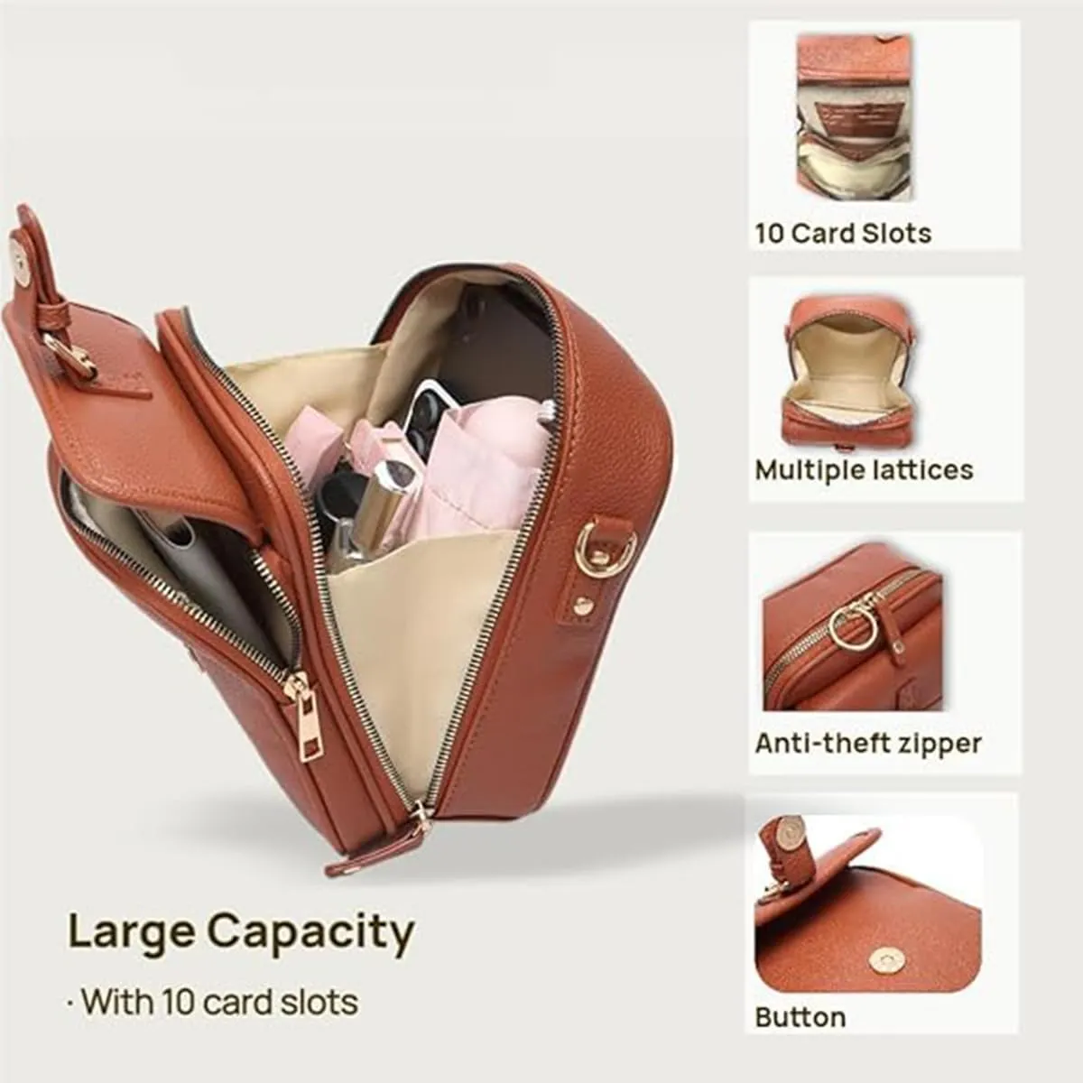 Collaboraten1 Crossbody Leather Bag, Urvashii Crossbody Leather Bags, Tojoyride Bag, Large Capacity Mini Crossbodys Bags