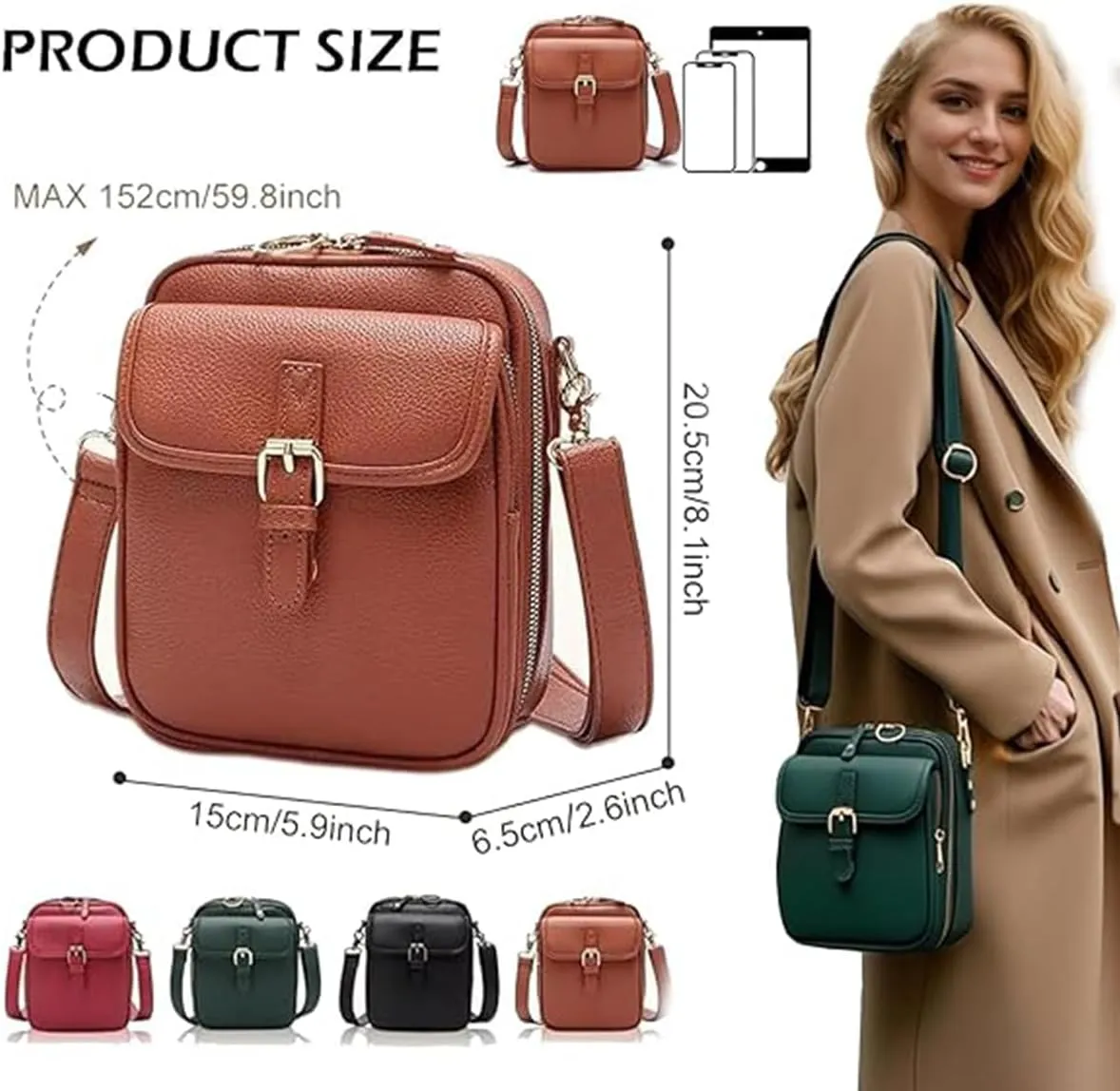 Collaboraten1 Crossbody Leather Bag, Urvashii Crossbody Leather Bags, Tojoyride Bag, Large Capacity Mini Crossbodys Bags