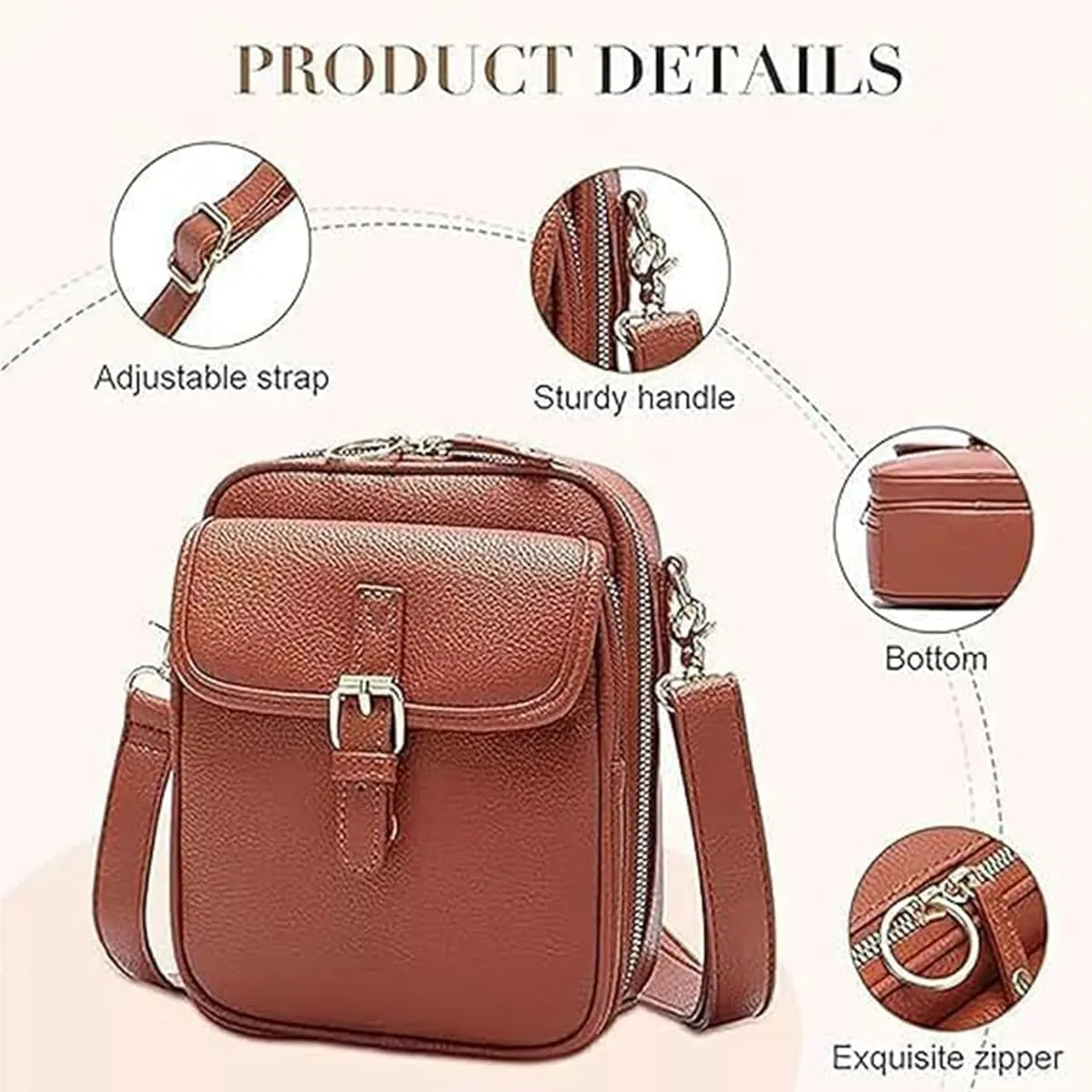 Collaboraten1 Crossbody Leather Bag, Urvashii Crossbody Leather Bags, Tojoyride Bag, Large Capacity Mini Crossbodys Bags