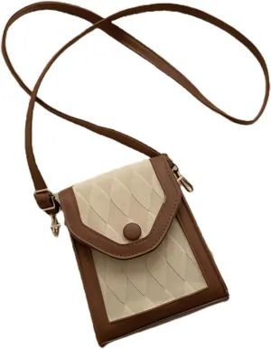 Color-Block Crossbody Bags for Women, PU Cross Body Purses Cute Designer Handbags Shoulder Bag Small Size