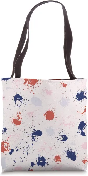 Color Paint Artistic Splashes on Light Pink background Tote Bag