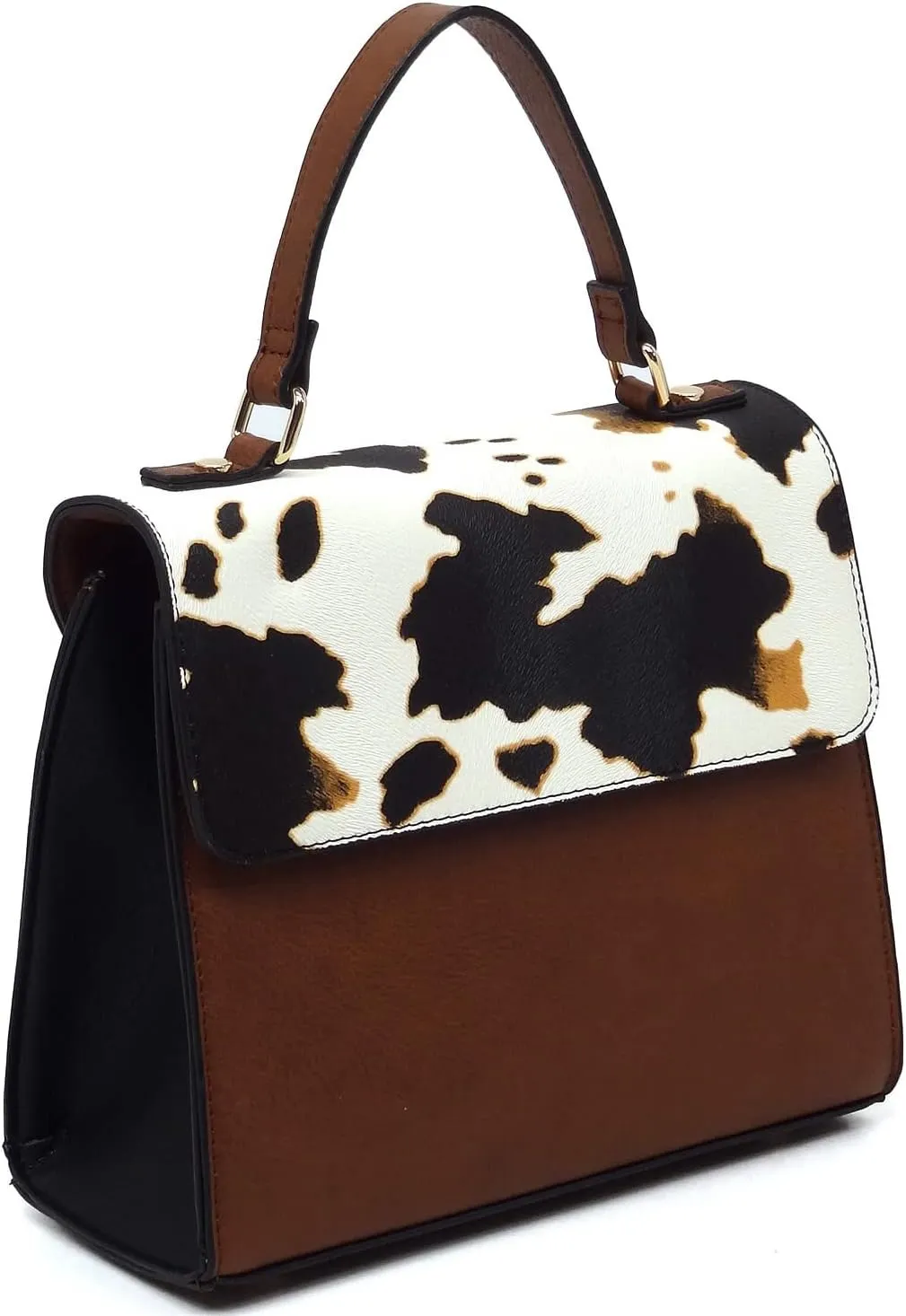 Colorblock Flap Top Handle Satchel Bag Crossbody Bag for Women Purse