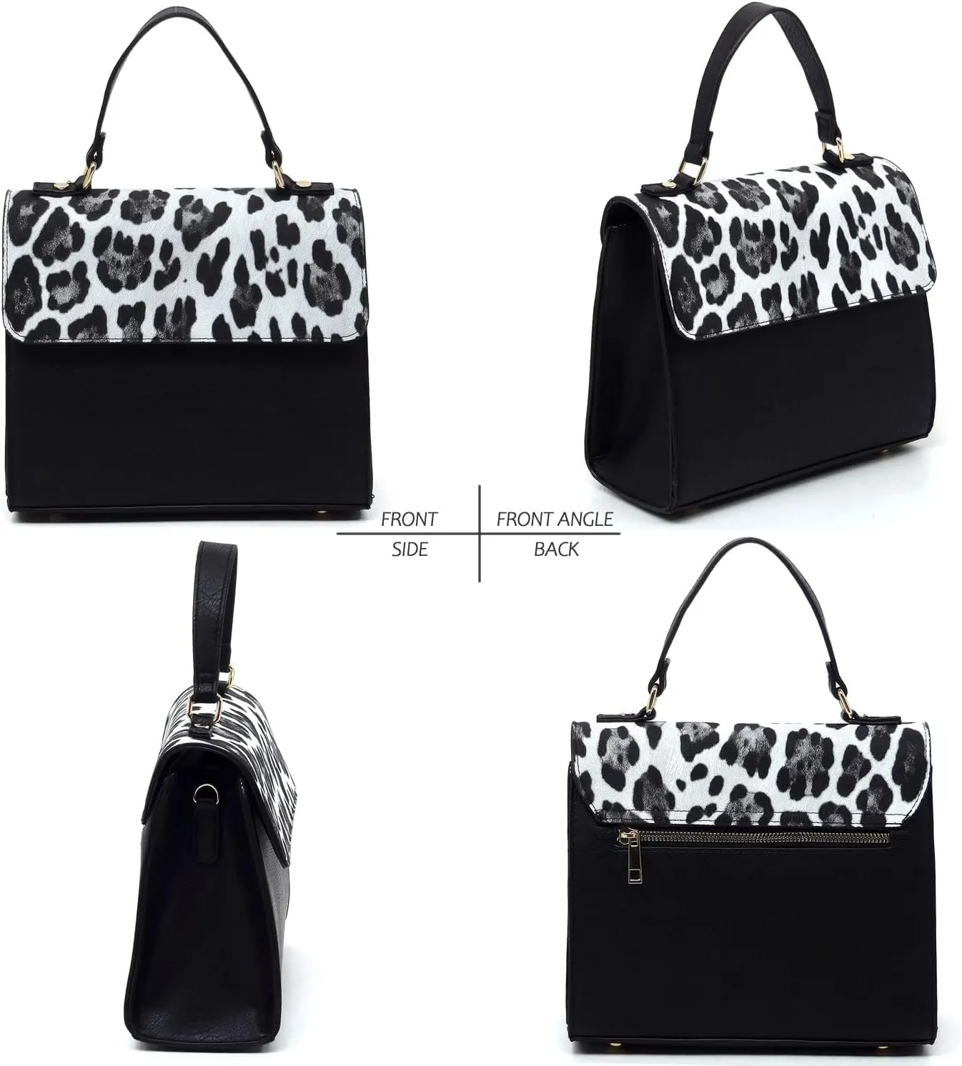 Colorblock Flap Top Handle Satchel Bag Crossbody Bag for Women Purse