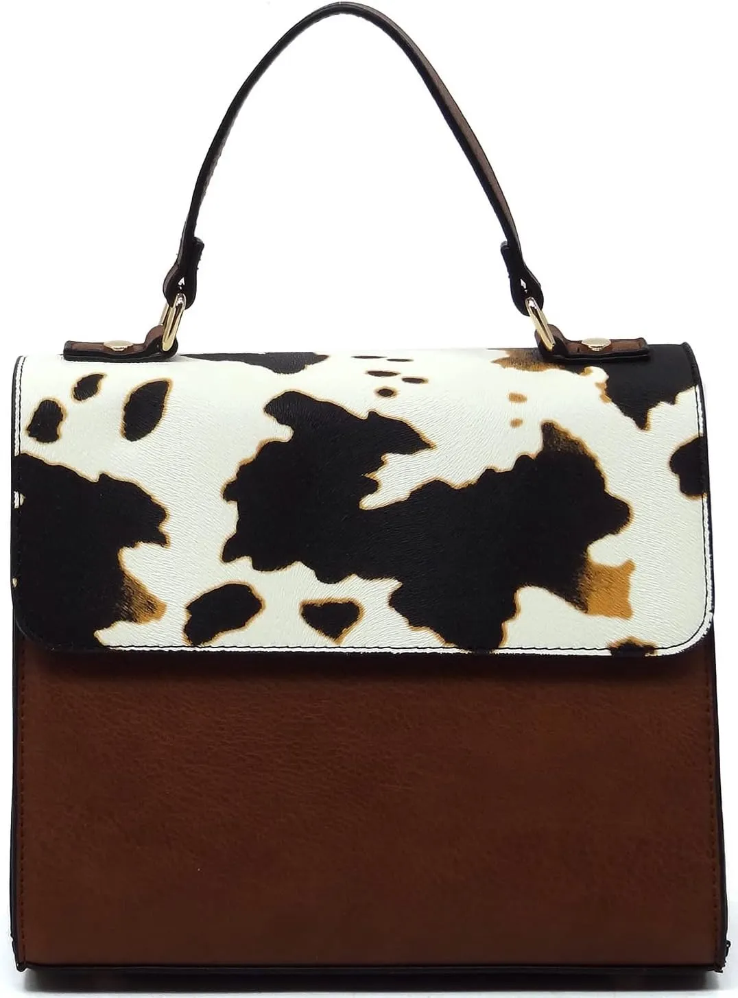 Colorblock Flap Top Handle Satchel Bag Crossbody Bag for Women Purse