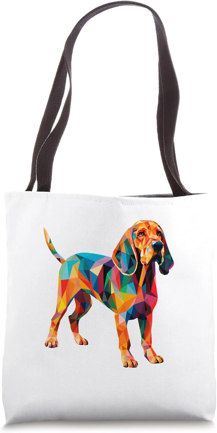 Colorful Geometric Bloodhound Tote Bag