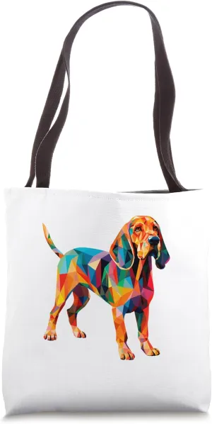 Colorful Geometric Bloodhound Tote Bag