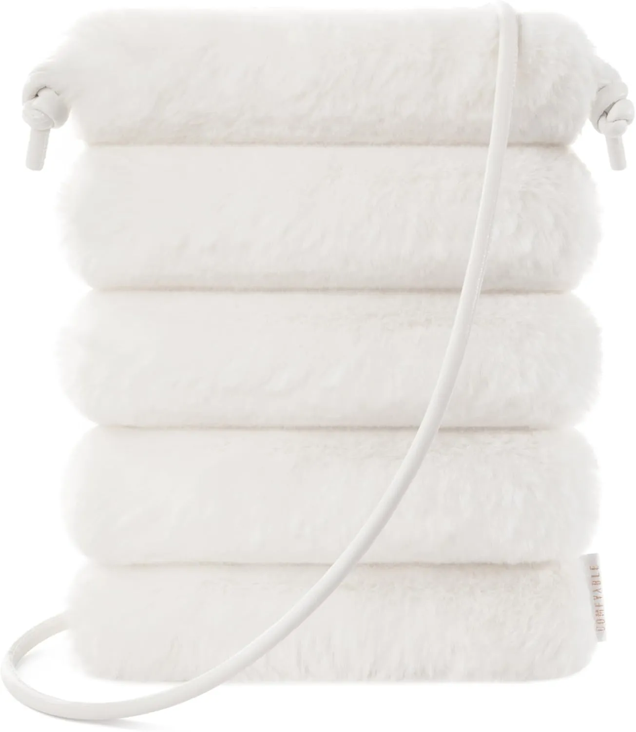 Comfyable Small Crossbody Bag for Women – Faux Fur Fluffy Quilted Cell Phone Purse with Strap, Mini Plush Furry Puffer Pouch