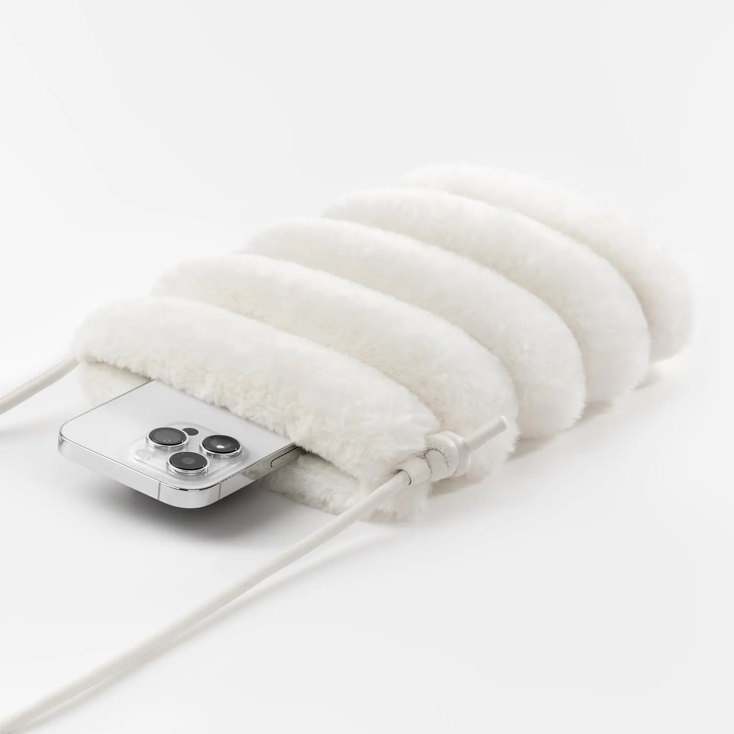 Comfyable Small Crossbody Bag for Women – Faux Fur Fluffy Quilted Cell Phone Purse with Strap, Mini Plush Furry Puffer Pouch