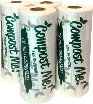 Compost Bags - 100% BPI Certified Compost Safe Produce Bag - Green Bag for Fruits & Vegetables - Small Trash Bags for Kitchen Countertop Bin - Yard Zero Waste