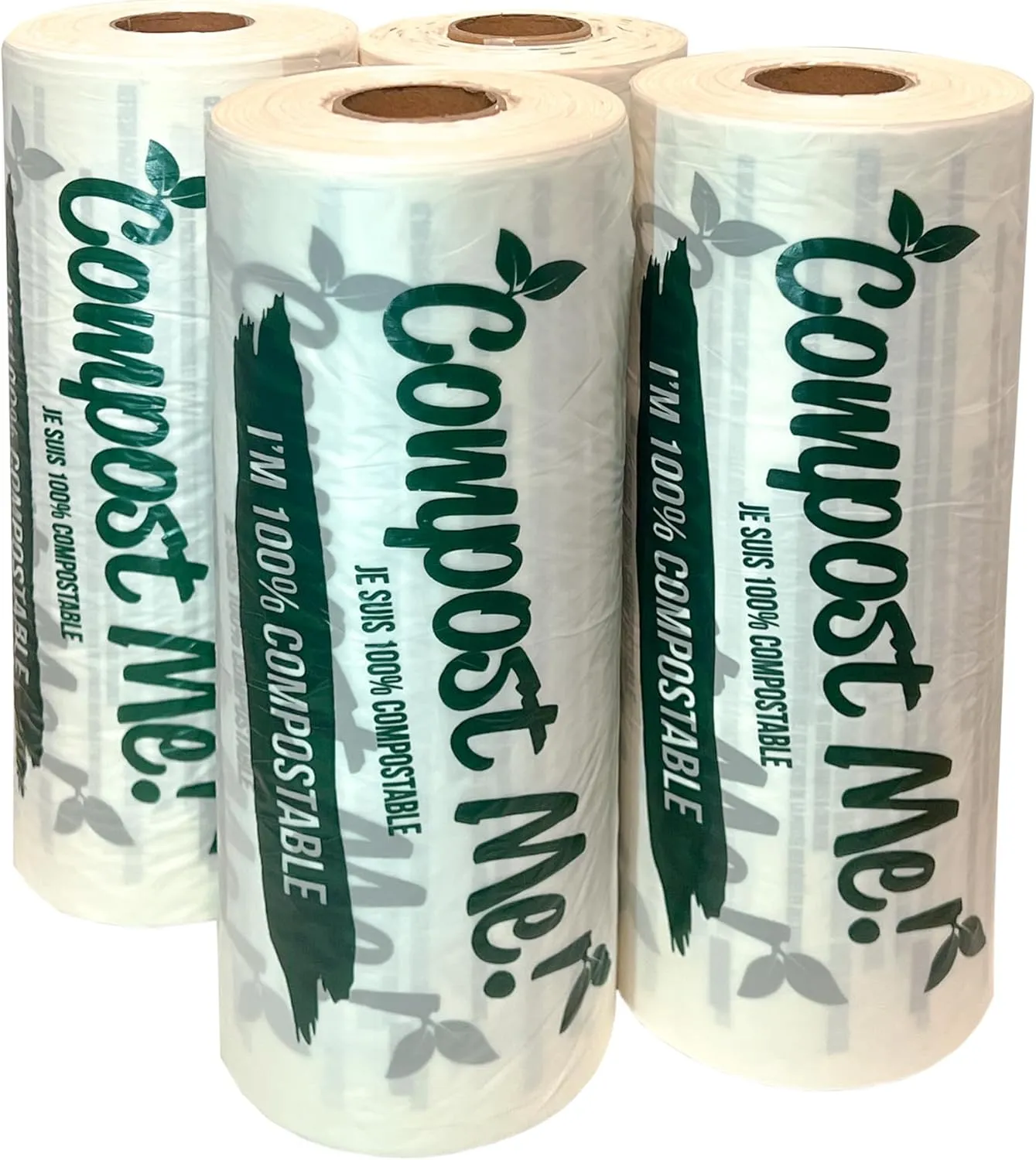 Compost Bags - 100% BPI Certified Compost Safe Produce Bag - Green Bag for Fruits & Vegetables - Small Trash Bags for Kitchen Countertop Bin - Yard Zero Waste