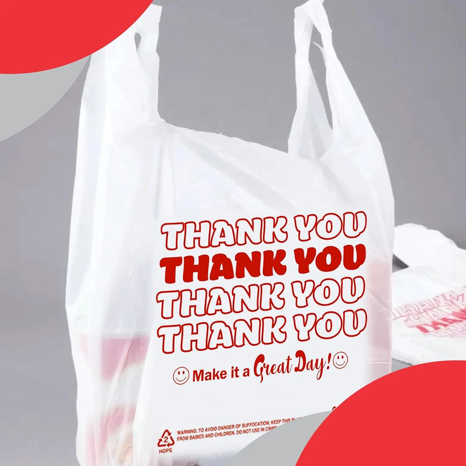 Concession Essentials Thank You Bags Pack of 300ct White