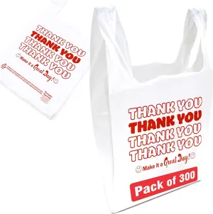 Concession Essentials Thank You Bags Pack of 300ct White
