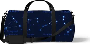Constellations Bright Stars Sports Bag Tote Bag Waterproof Gym Bag with Shoulder Strap Zipper 2 Side Pockets for Men and Women, Travel and Storage Shoulder Bag.