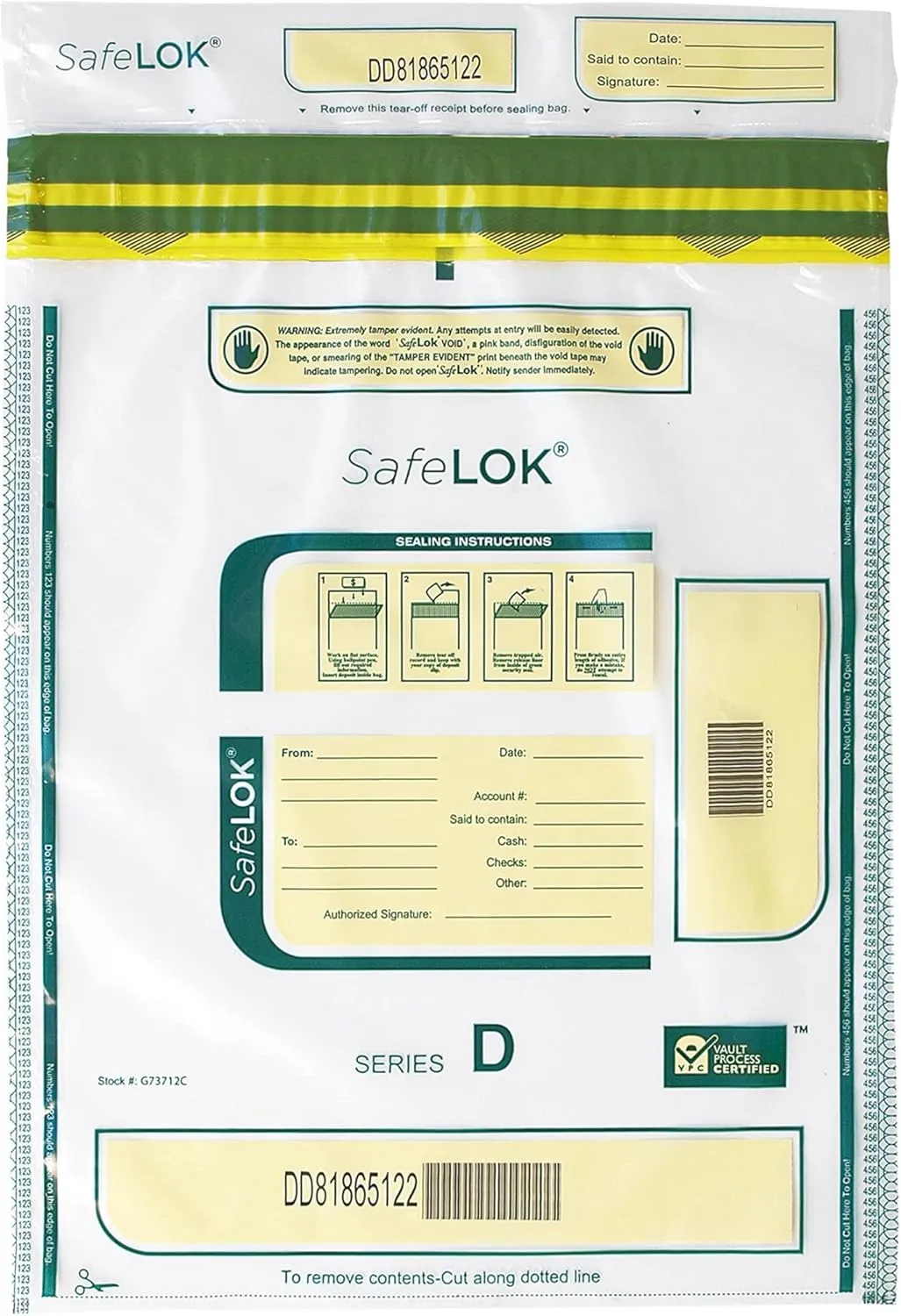 ControlTek SafeLOK Tamper-Evident Large Deposit Bags
