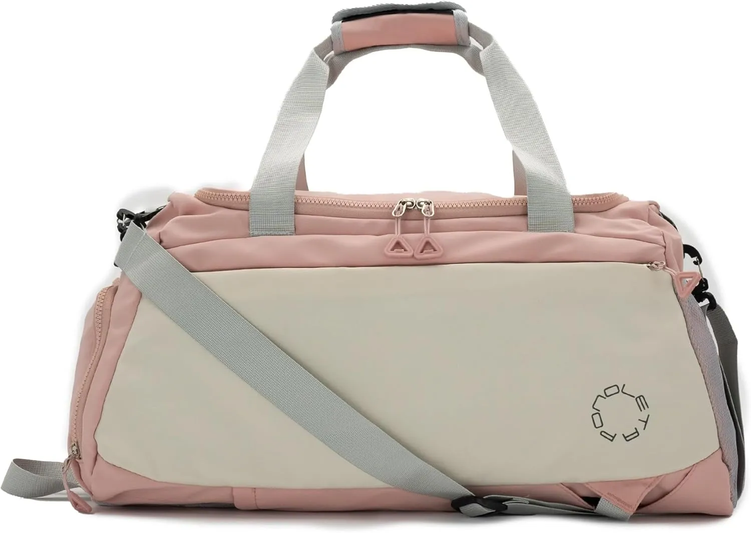 Convertible Pink Travel Gym Bag - Sports Duffle with Wet & Shoe Compartment, Carry On Size, Weekender Overnight Bag
