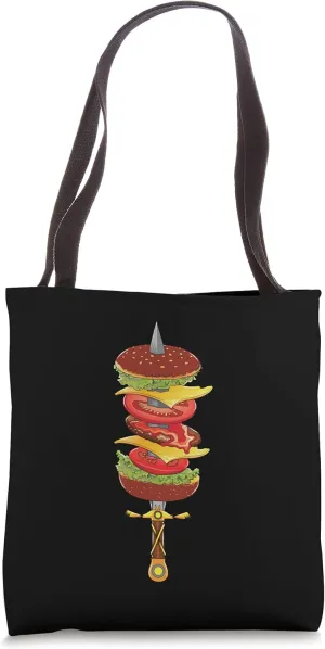 Cool Burger Sword | Funny Knife Sandwich Patty Eater Gift Tote Bag