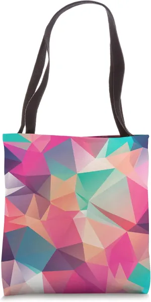 Cool Modern Multicolor Geometric Polygon Pattern Tote Bag