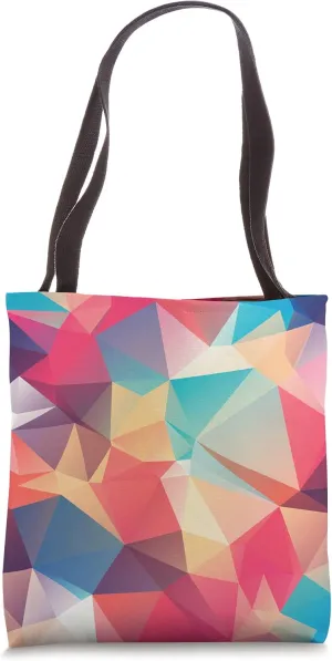 Cool Modern Multicolor Geometric Polygon Pattern Tote Bag