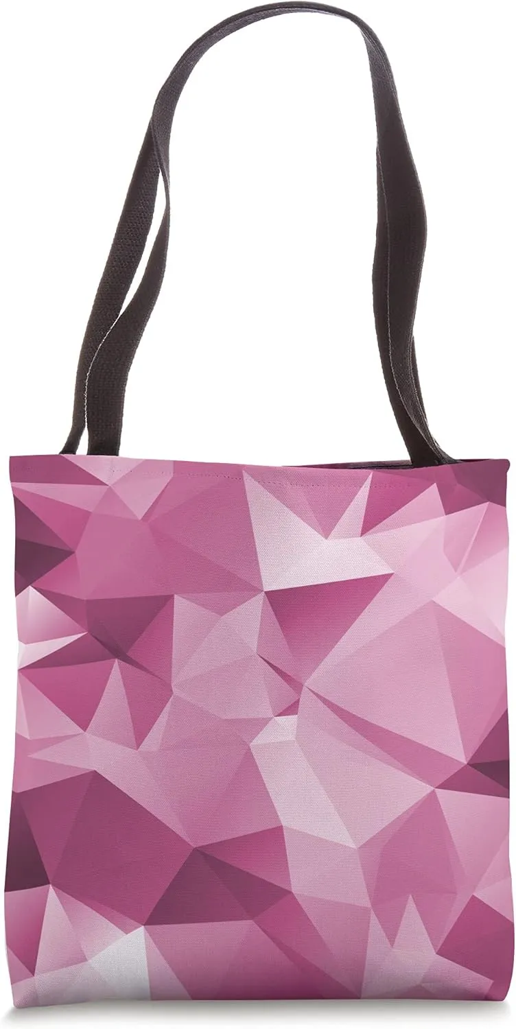 Cool Modern Pink Geometric Polygon Pattern Tote Bag