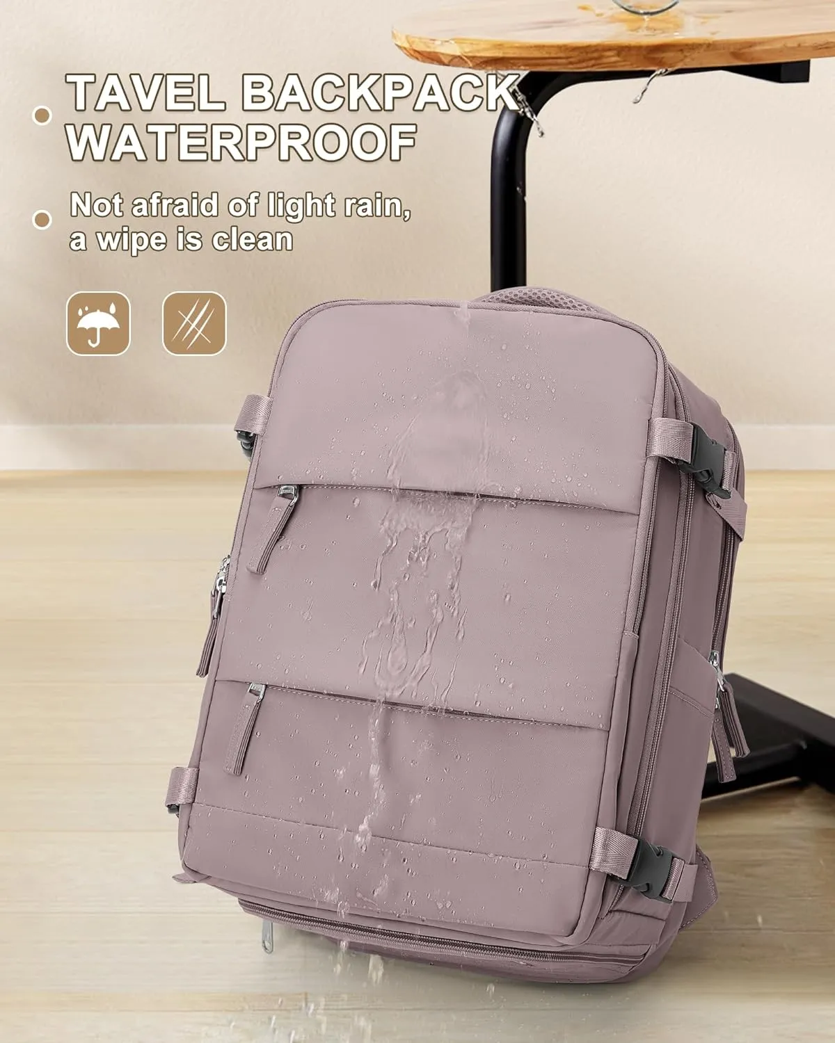 coowoz Large Travel Backpack Carry On for Women Man Waterproof Gym Backpack with Laptop Compartment Mochila de Viaje Teacher Personal Item Backpack Rucksack Airplane Accessories Must Haves Lotus Pink
