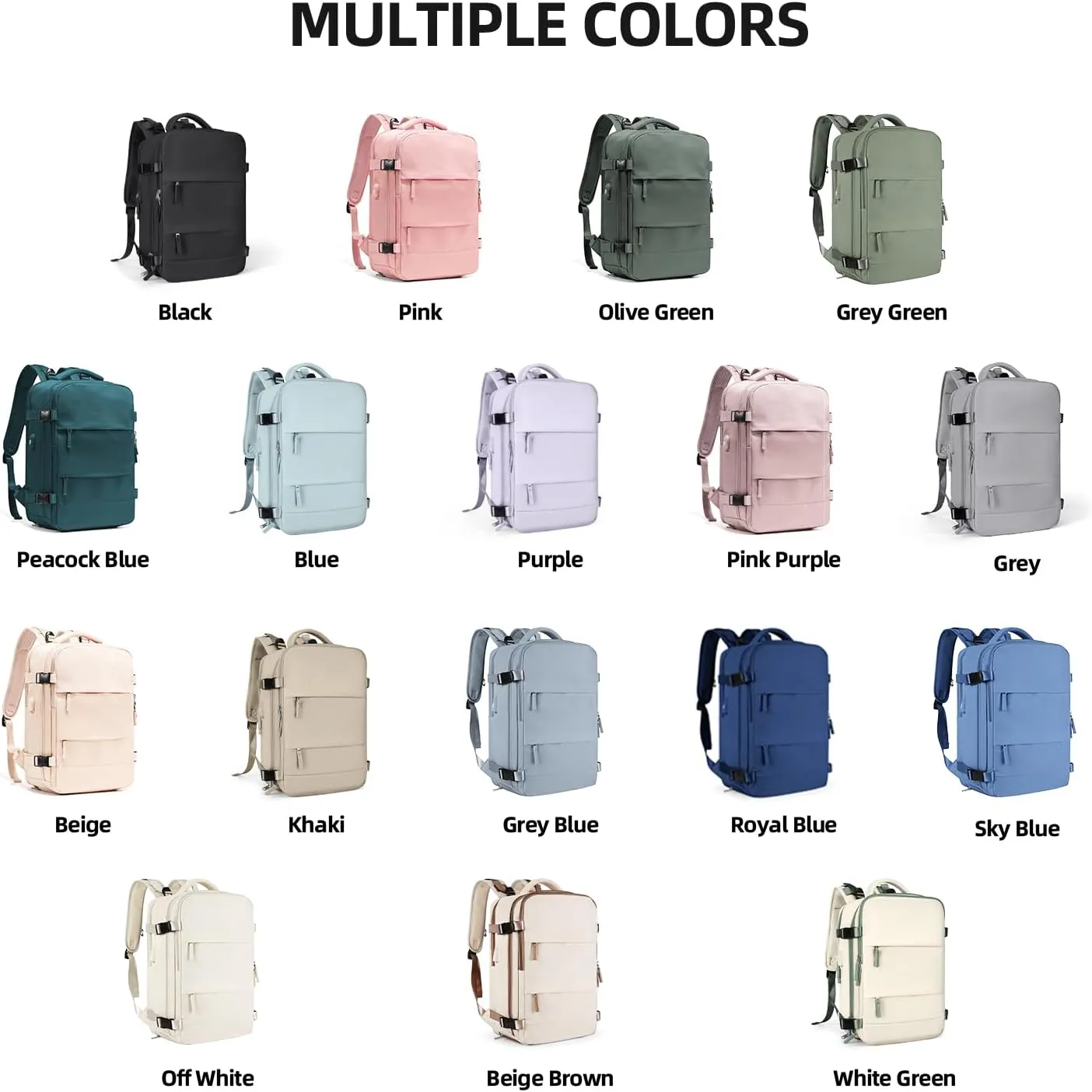 coowoz Large Travel Backpack For Women Men,Carry On Backpack,Hiking Backpack Waterproof Outdoor Sports Rucksack Casual Daypack Travel Essentials（Blue）