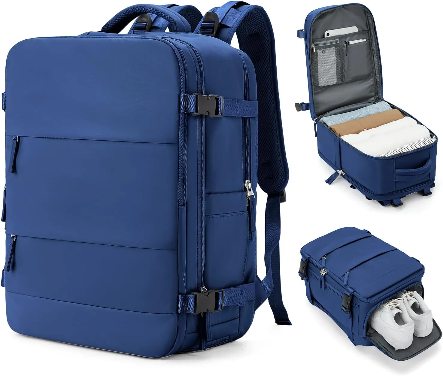 coowoz Travel Backpack Carry On for Women Man Gym Backpack with Laptop Compartment Mochila de Viaje Teacher Personal Item Backpack Airplane Accessories Must Haves Royal Blue Small