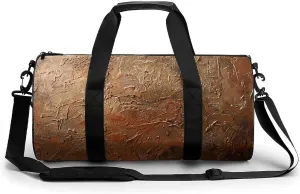 Copper And Gold Pattern Gym Bag for Men Women Water Resistant Duffle Bag Travel Lightweight Bag for Travel Sports