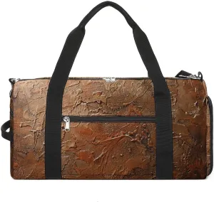 Copper And Gold Pattern Gym Bag for Men Women Water Resistant Duffle Bag Travel Lightweight Bag for Travel Sports