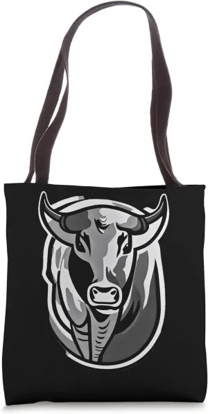 Cow Farm Animal Design Moo Pasture Grazing Livestock Horns Tote Bag