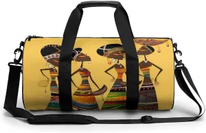 Creative African Culture Gym Bag Small Travel Duffle Bag with Compartment Carry On Weekender Bag for Women Men