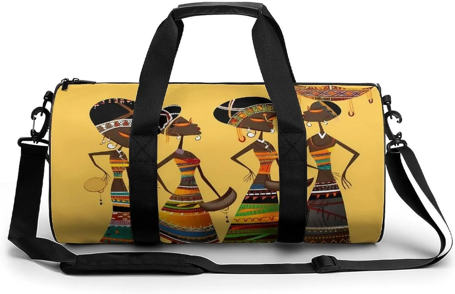 Creative African Culture Gym Bag Small Travel Duffle Bag with Compartment Carry On Weekender Bag for Women Men